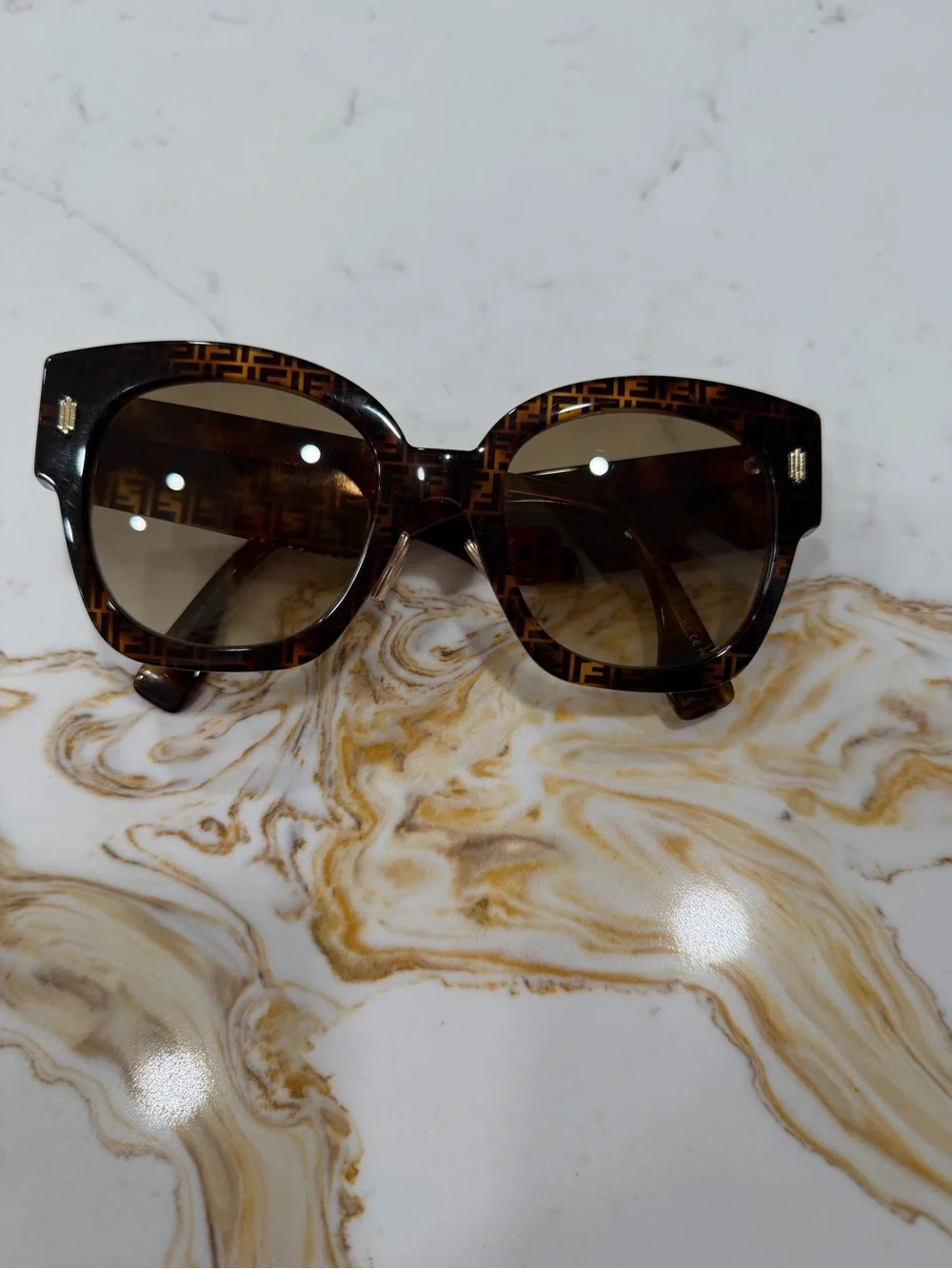 Fendi Women's Tortoiseshell Frame Sunglasses with Brown Lenses FF0458/G/S